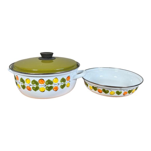 Austria Enamel Soup and Skillet Pans - Picture 1 of 11